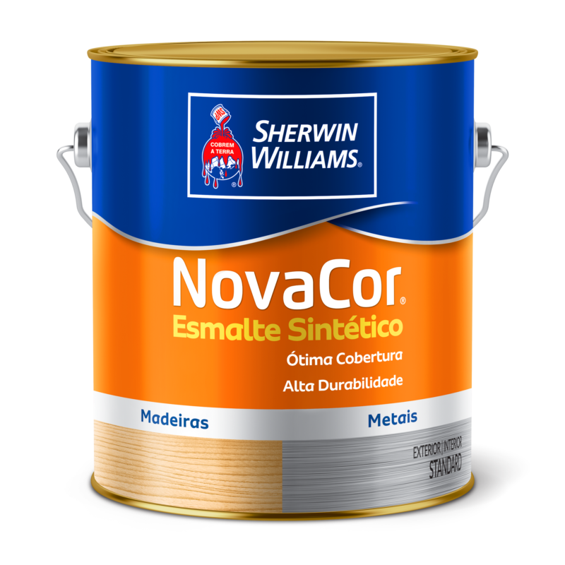 .Esmalte Sintetico Alto Brilho Novacor Galão 3,6L Aluminio