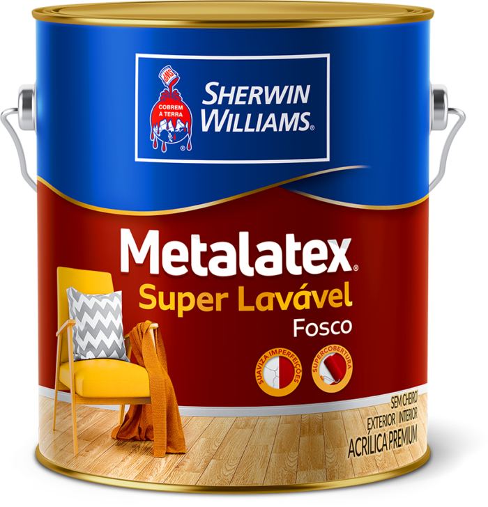 Tinta Acrilica Metalatex Super Lavável fosco Cores 3,6L