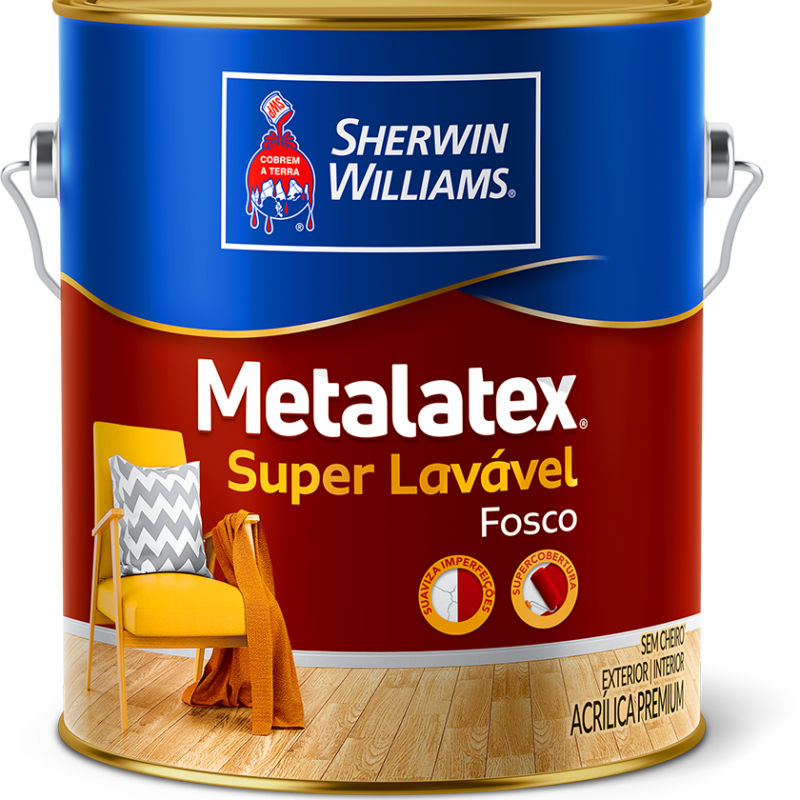 Tinta Acrilica Metalatex Super Lavável fosco Cores 3,6L