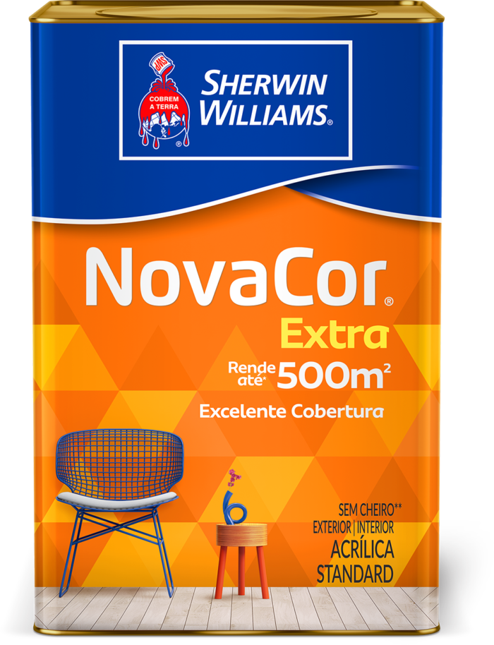Tinta Acrilica Novacor Extra Semi Brilho Branco 3,6L - Image 2